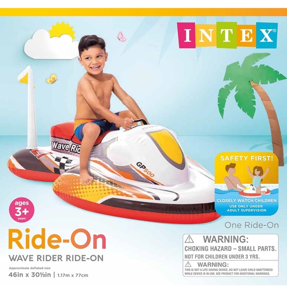 Intex Ride-On Wave Rider Inflatable Pool Float 46" X 30 1/2 Age 3+ - Picture 1 of 9